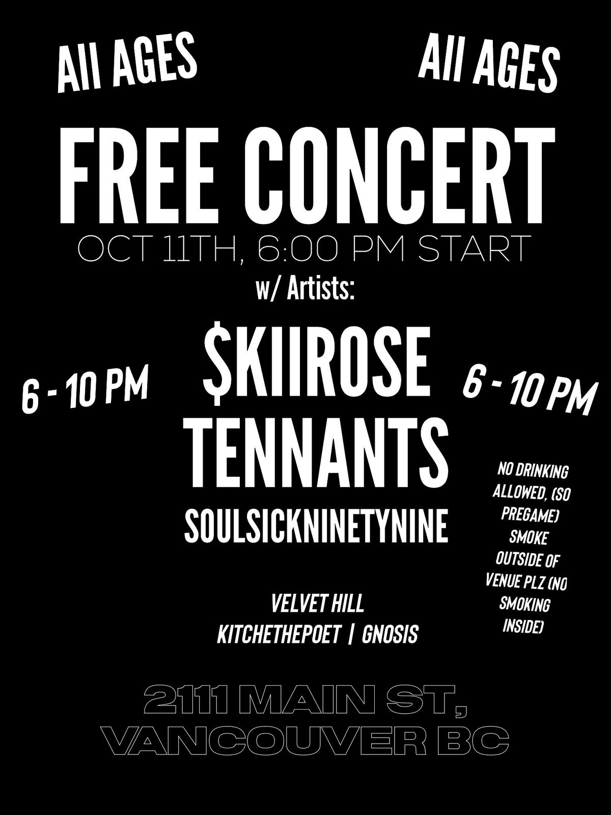 Vancouver\u2019s Free ALL AGES Concert RAGER