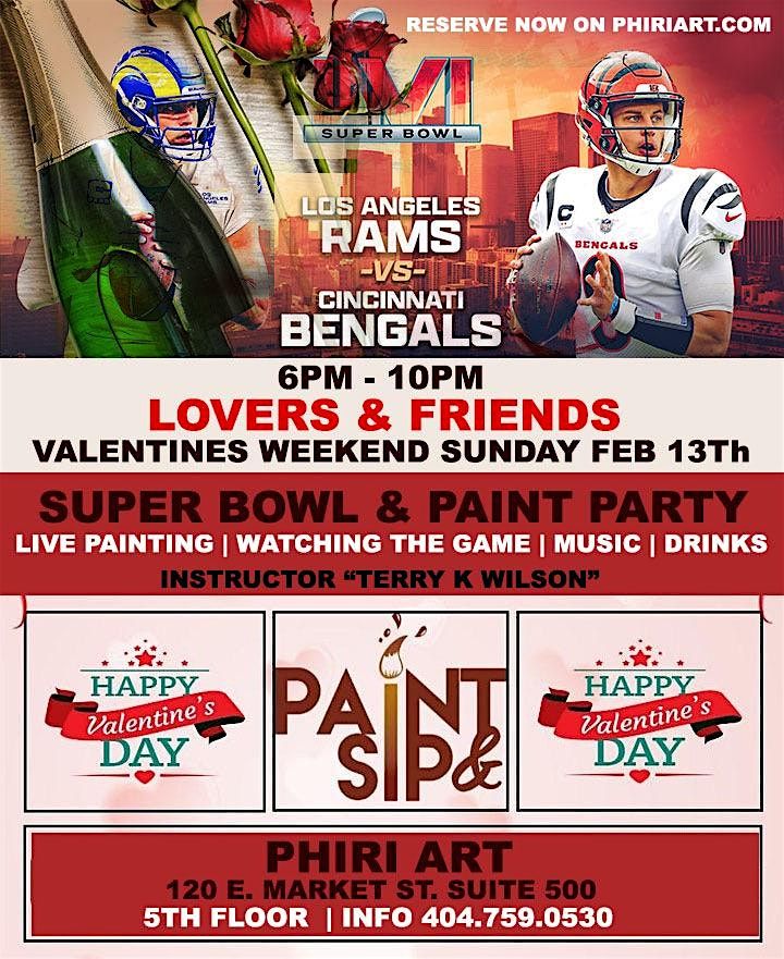 VALENTINES WEEKEND * LOVERS & FRIENDS | Sip & Paint Party @PHIRI \/ FEB 15th