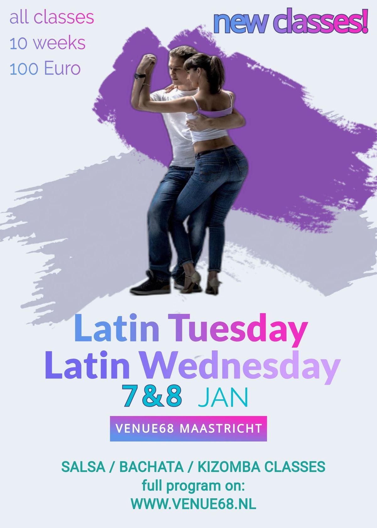 New Classes Tue. Jan 7(adv.)and Wed. 8 Jan (Beg.+Int.) #Latin Tuesday & Wednesday