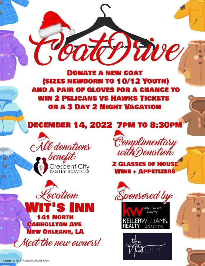 Holiday Coat Drive and Meet the New Owner Event