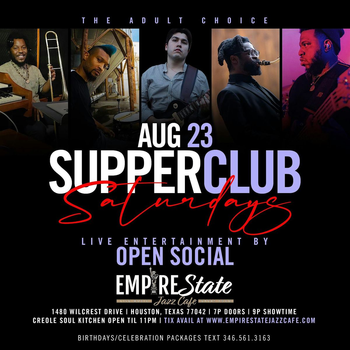 8\/23 - Supper Club Saturdays featuring featuring Open Social *