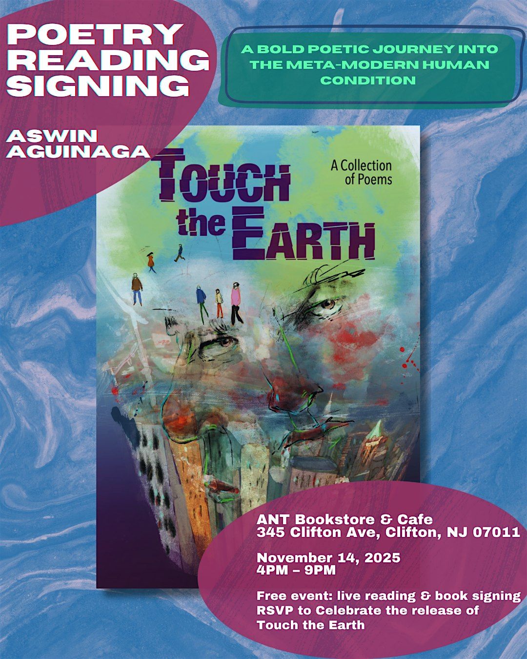 Poetry Reading & Signing - 'TOUCH THE EARTH' by Aswin Aguinaga