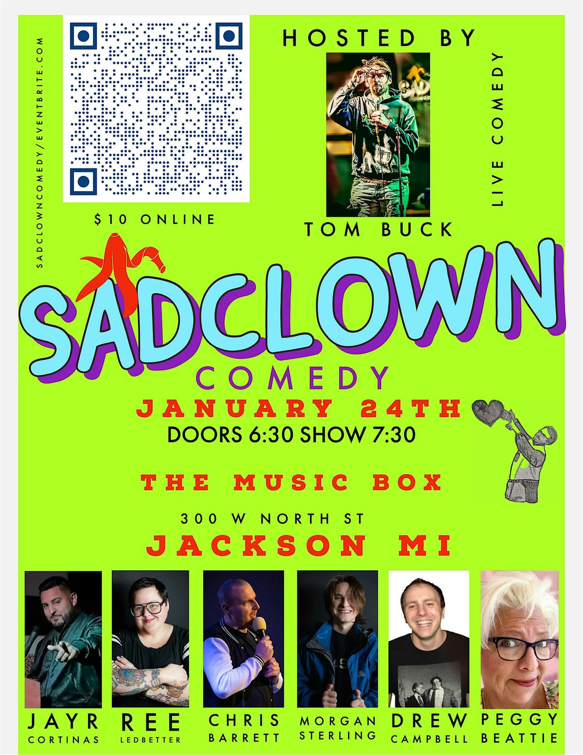 Jackson mi comedy \u201csadclown\u201d