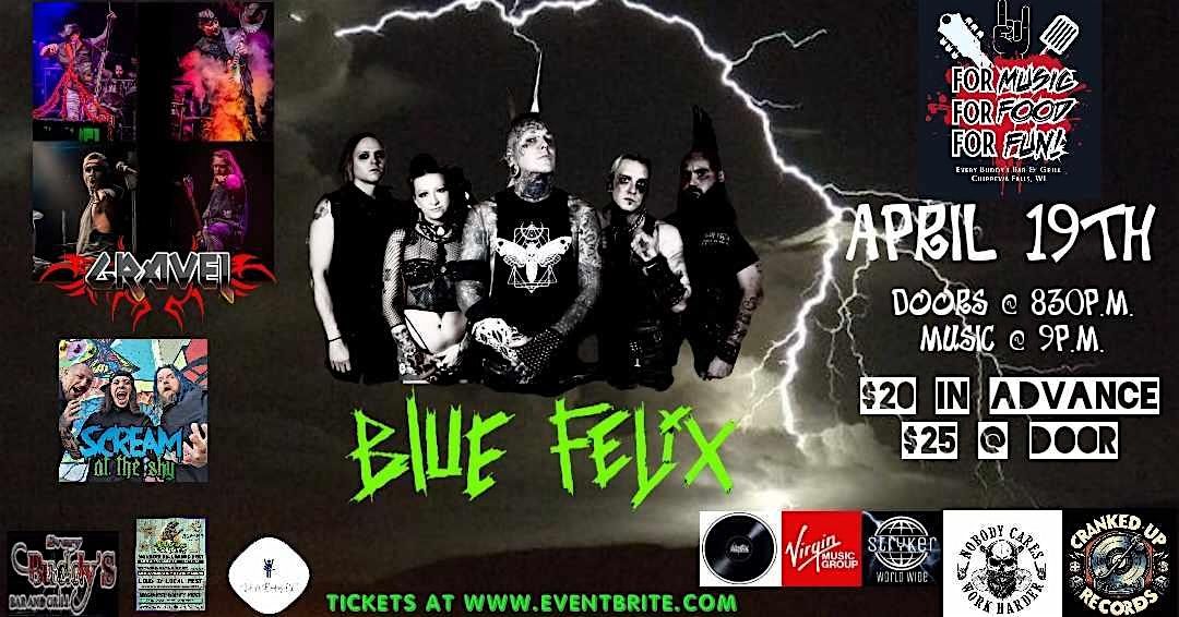 METAL: CO-HEADLINERS : BLUE FELIX & GRAVEL WITH Scream At The Sky