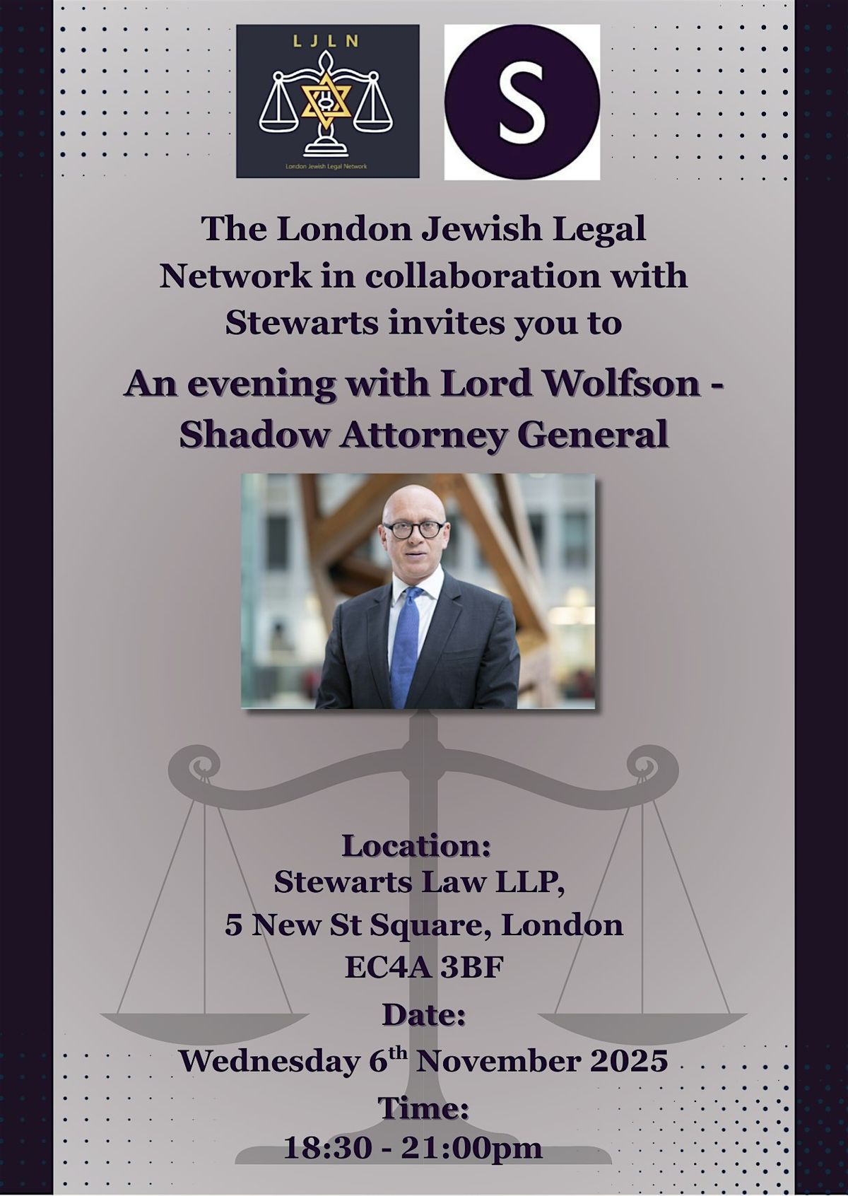 An Evening with Lord Wolfson - Shadow Attorney General