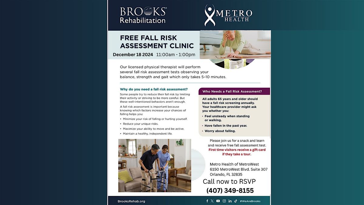 Free Fall Risk Assessment Clinic with Brooks Rehabilitation at Metro Health