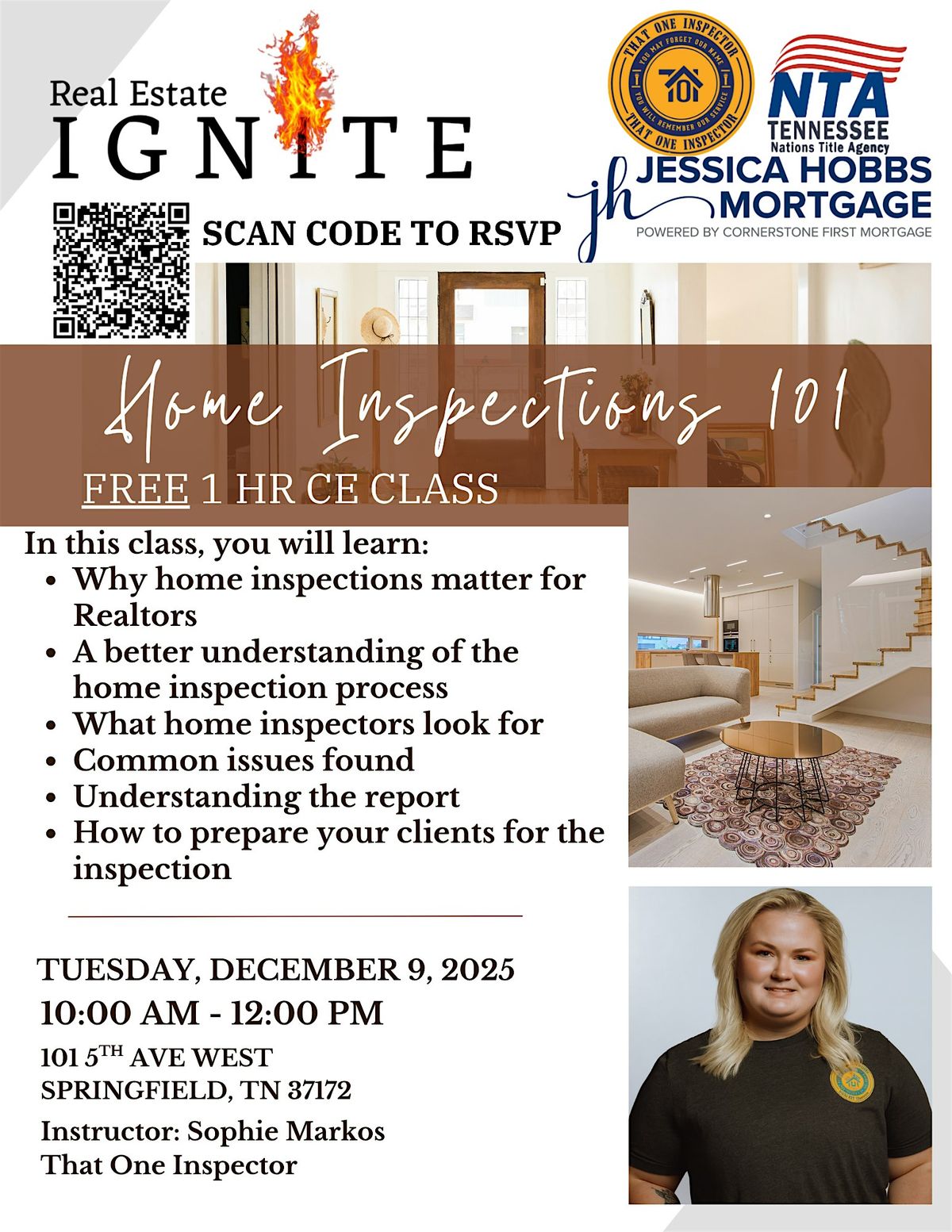 FREE 1-HR CE CLASS FOR REALTORS: Home Inspections 101