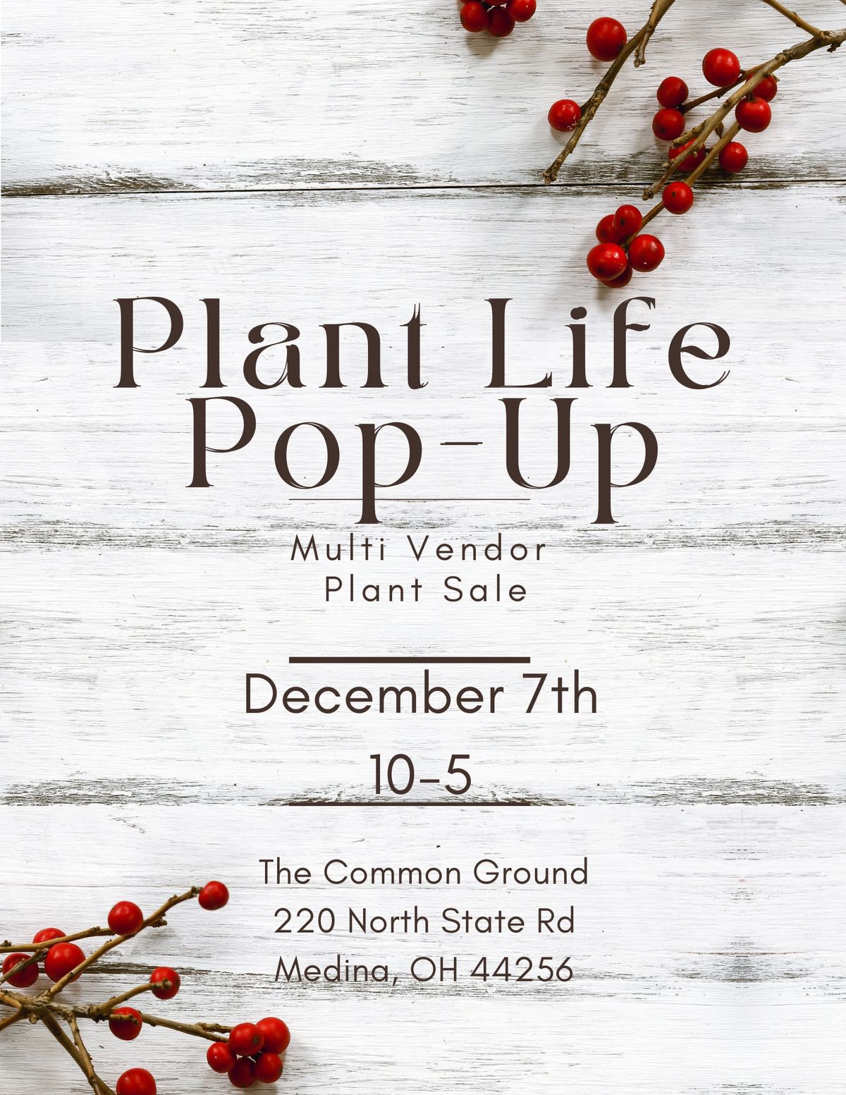 Dec 7th Plant Life Pop-Up