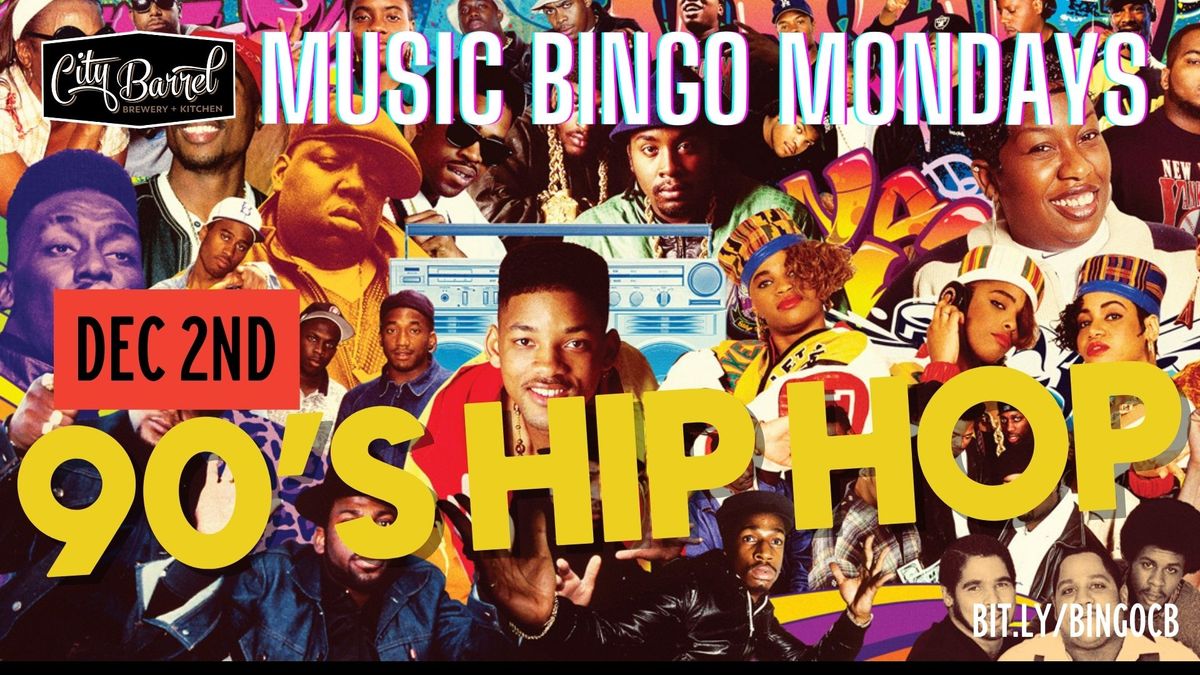 90's Hip Hop \ud83d\udcbf Monday Music Bingo at City Barrel Brewery