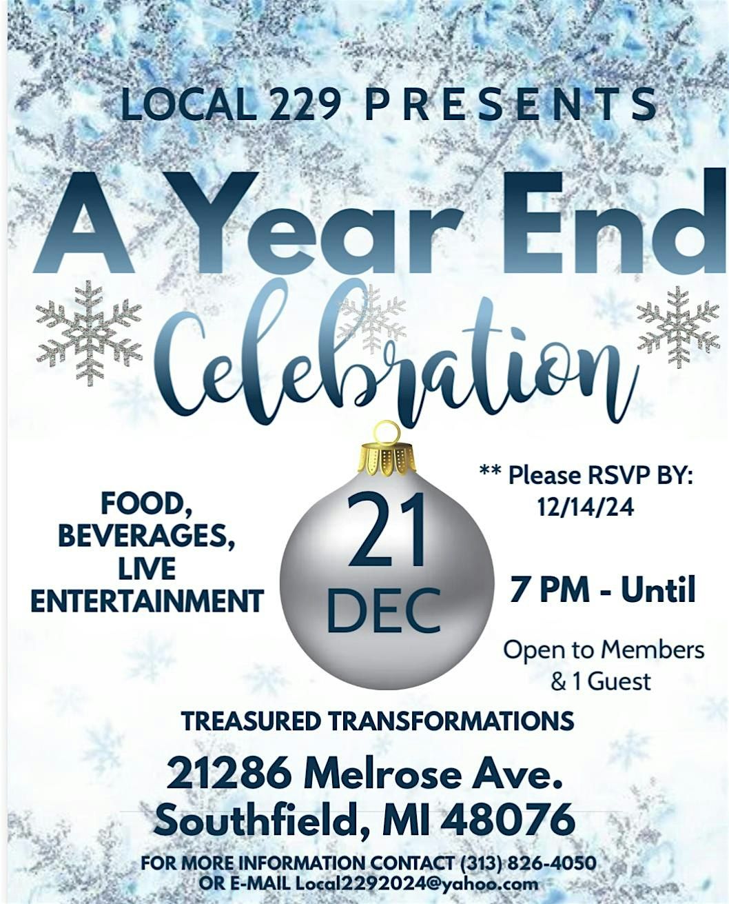 UAW Local 229 Presents A year end celebration