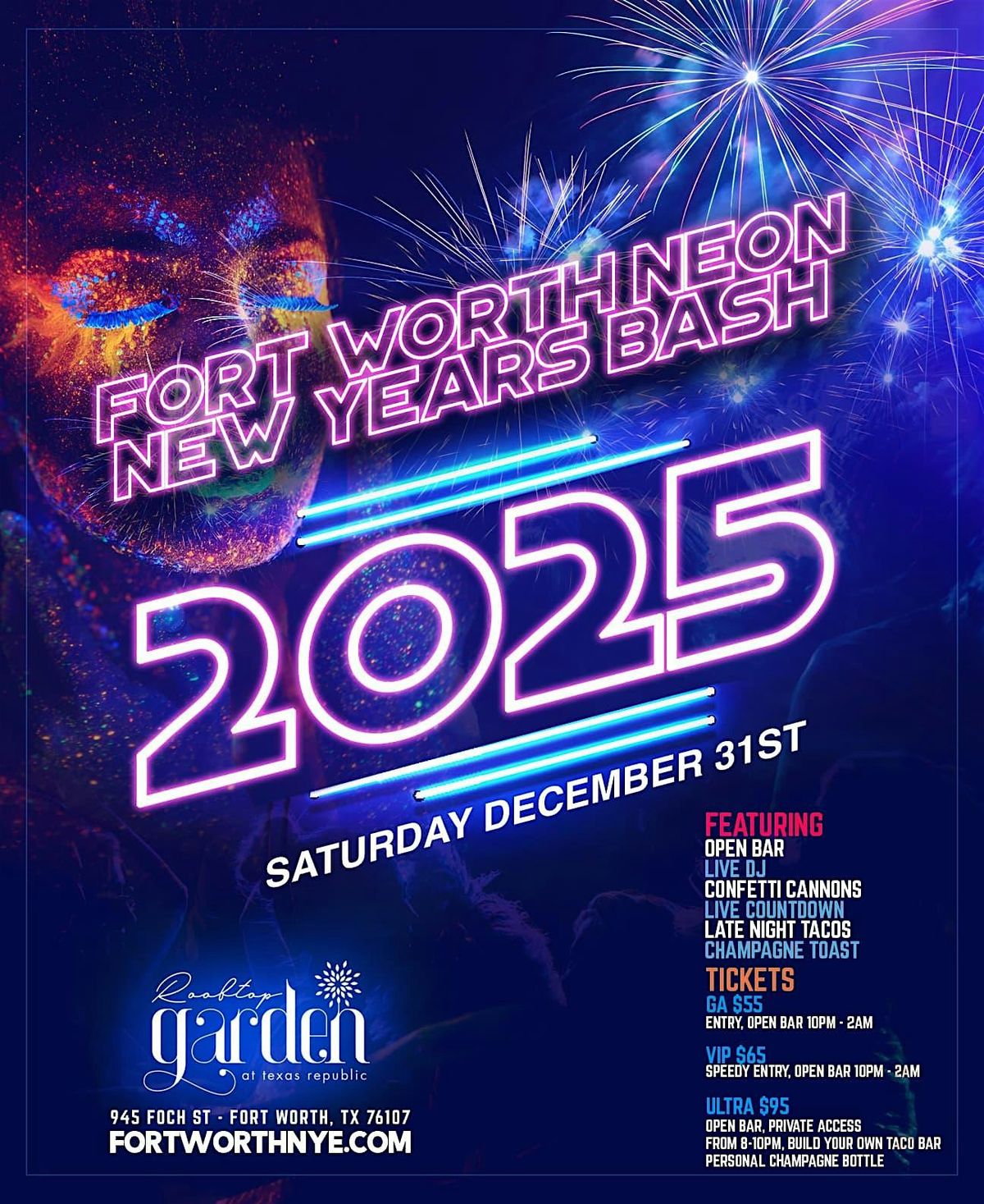 Fort Worth Neon New Years - Open Bar Event