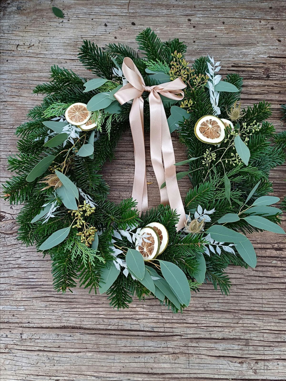 Festive wreath making