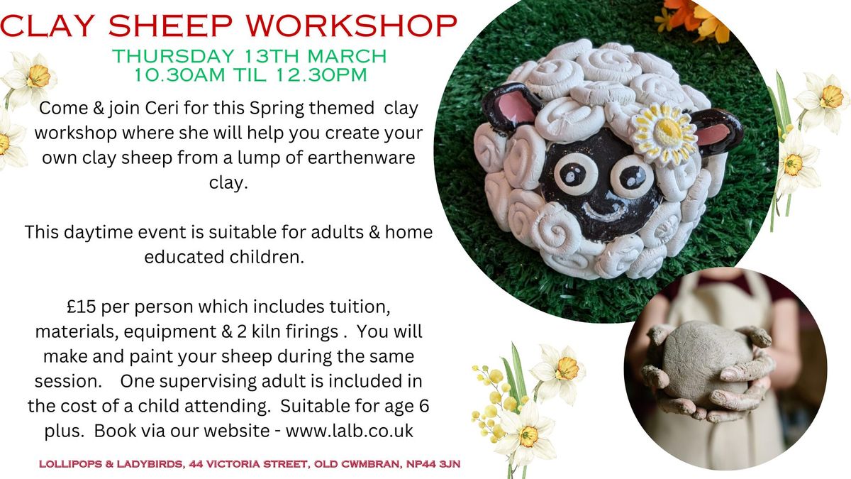 Clay Workshop - Make Your Own Sheep - Home Ed Session