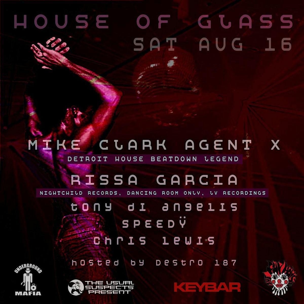 HOUSE OF GLASS - Mike "Agent X" Clark (Detroit) & Rissa Garcia + more