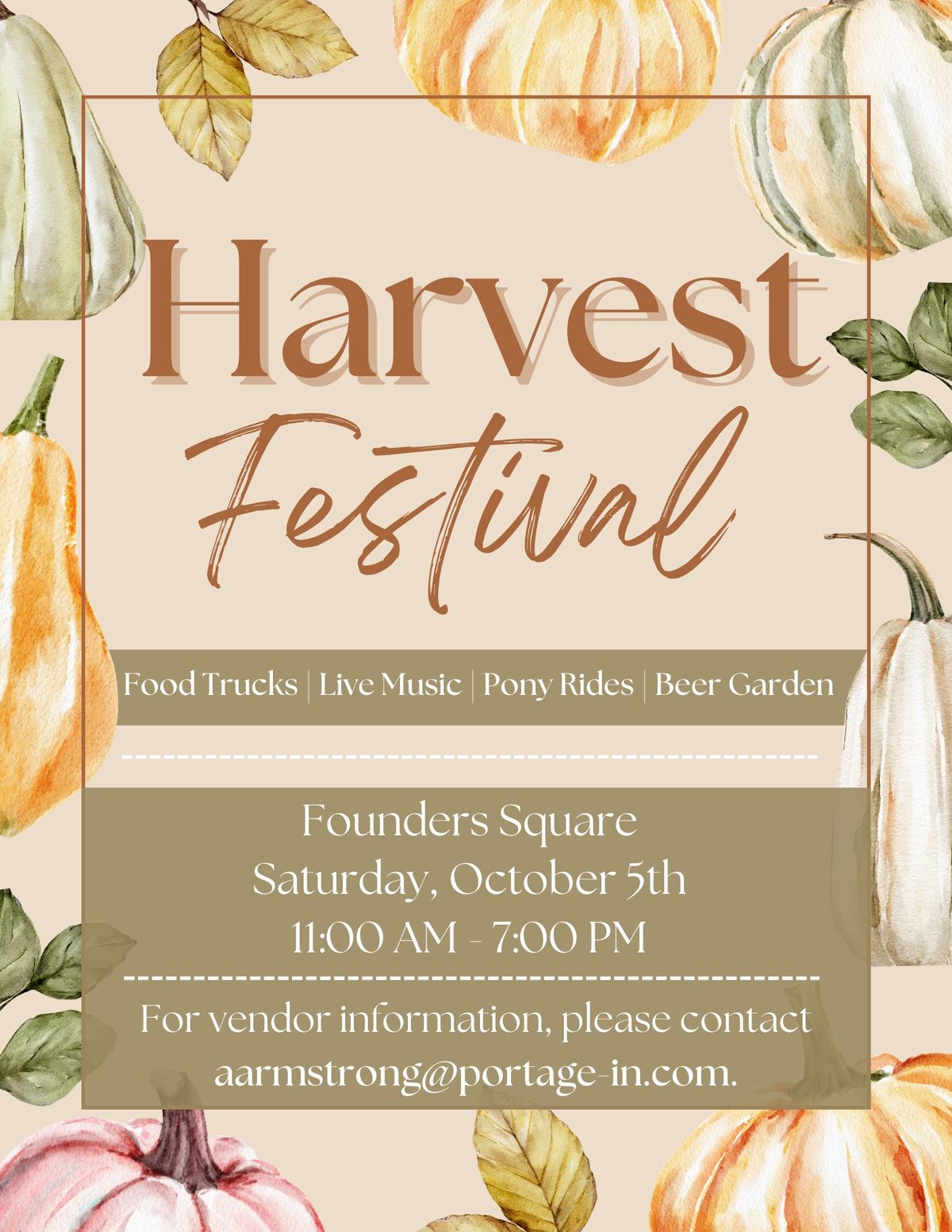 Harvest Festival - Founders Square Park - Saturday, Oct 5th