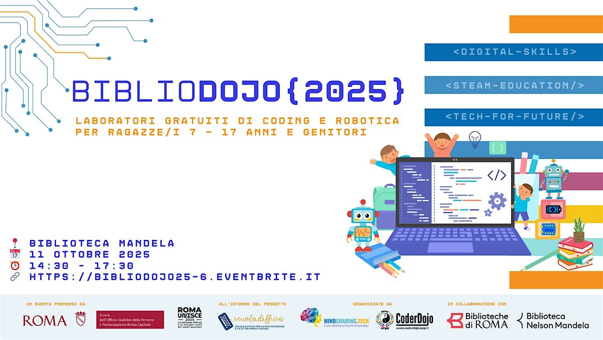 #BiblioDojo @Biblioteca Mandela 11\/10\/2025 \u2013 by @CoderDojo Roma SPQR