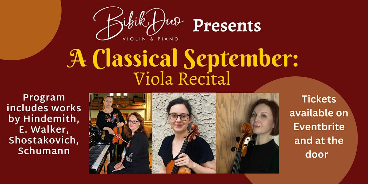 A Classical September: Viola Recital