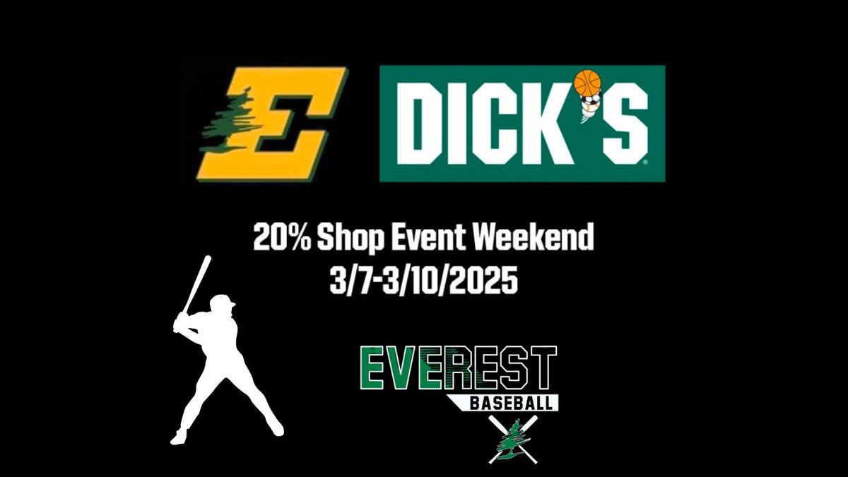 Dick's Shop Event for DCE Youth Baseball March 7-10