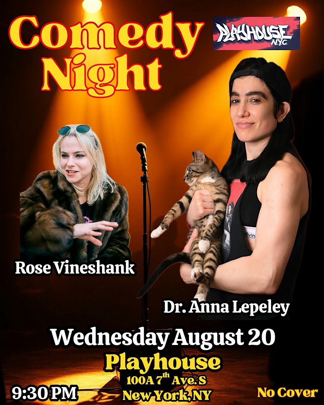 Comedy Night at Playhouse starring Dr. Anna Lepeley (NYC)