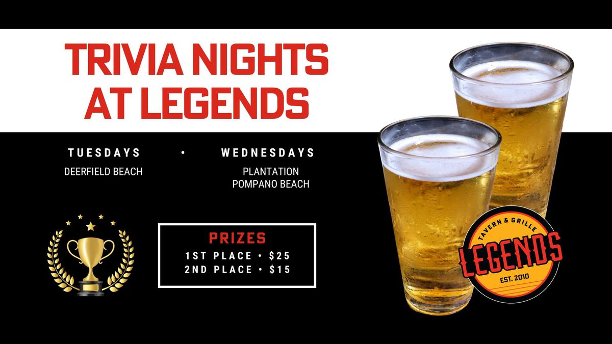 Trivia Nights at Legends Plantation