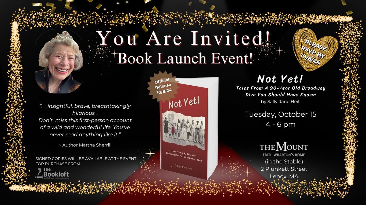 "Not Yet!" - Book Launch!