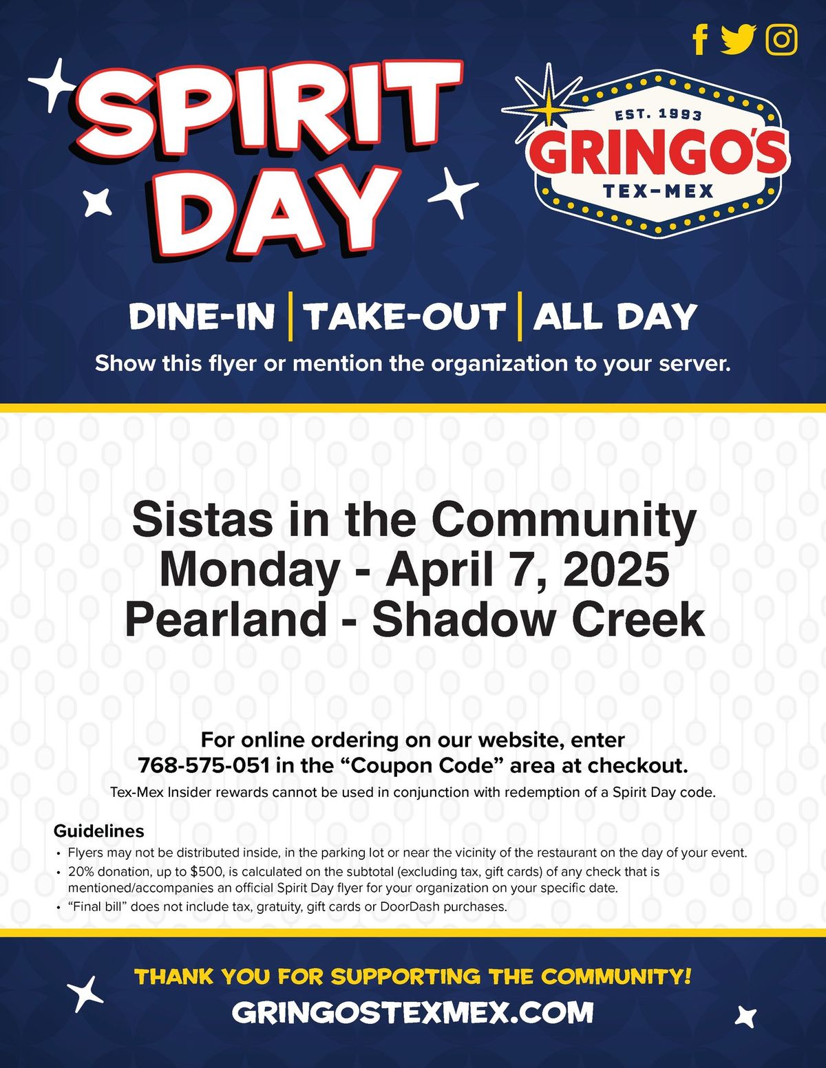 Fundraising Event at Shadow Creek Gringos