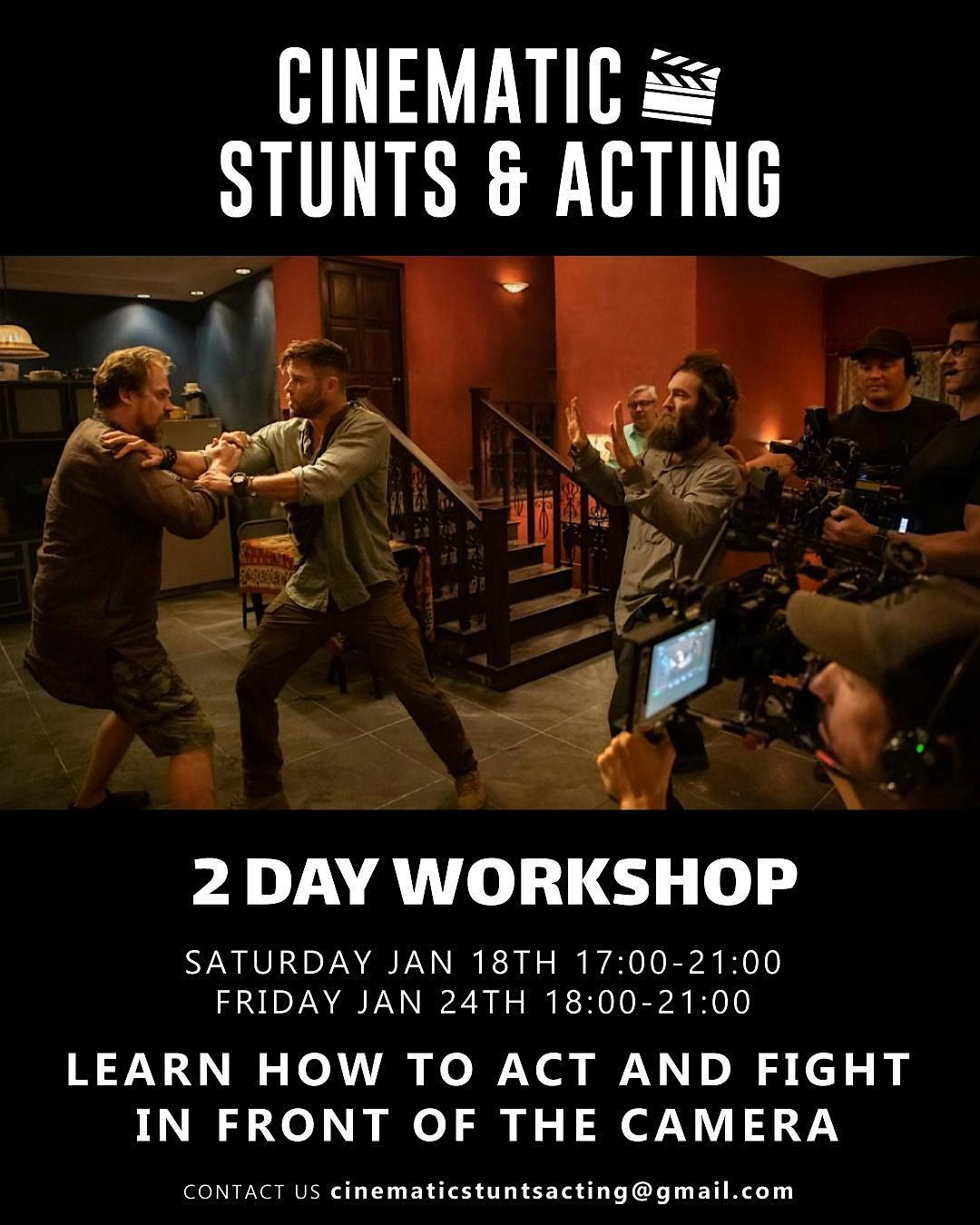 2 DAY WORKSHOP  (ACTING  &  STUNTS ON CAMERA)