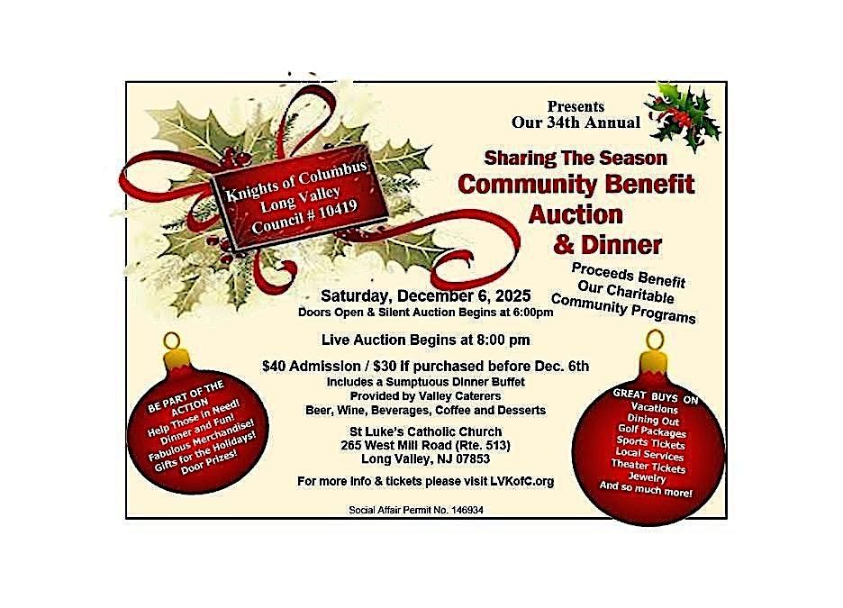 Long Valley Knights of Columbus - Community Benefit Auction & Dinner