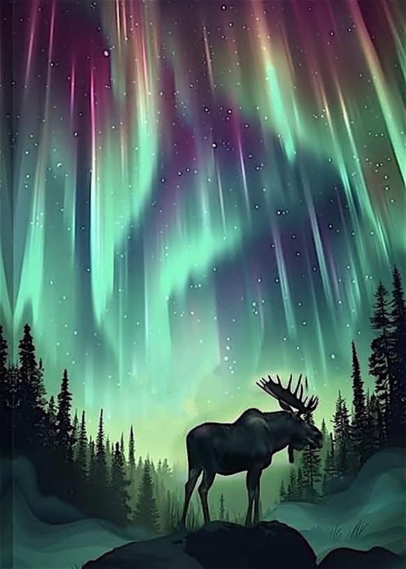 Paint with Ashley Blake \u201cNorthern Moose Lights\u201d Paint Night