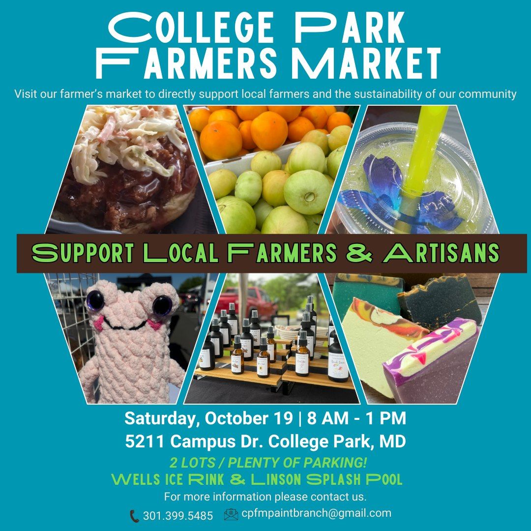 College Park Farmer's Market Every Saturday!