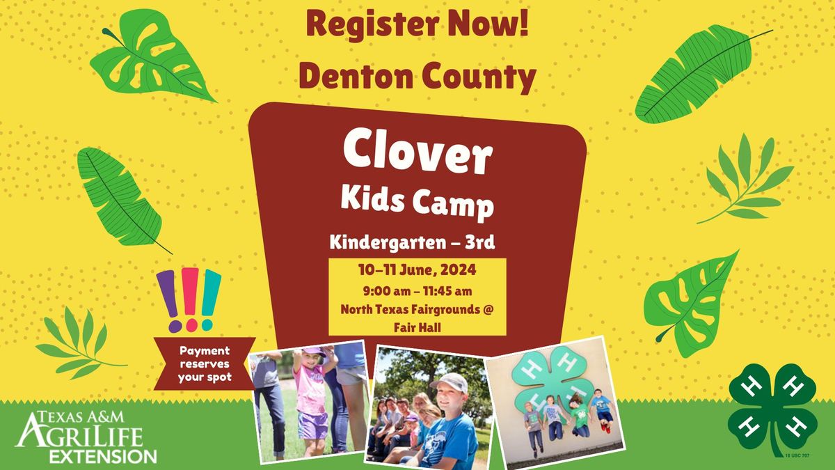 4-H Clover Kids Camp: Kindergarten - 3rd Grade