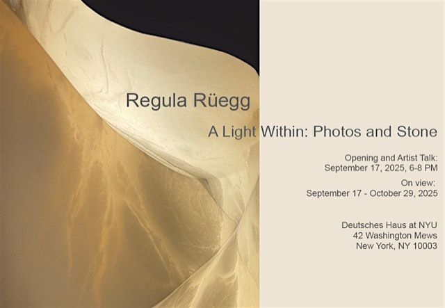 Exhibition Opening of Regula R\u00fcegg's "A Light Within: Photos and Stone"