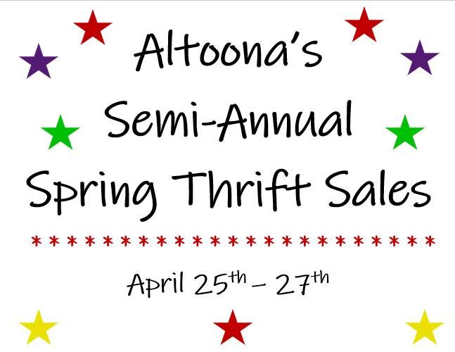 Altoona's 2025 Spring Thrift Sales