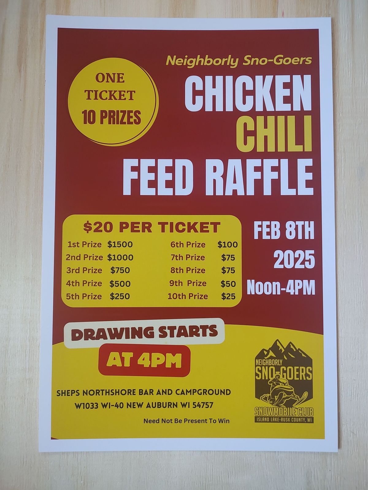 Neighborly Sno-Goers Chicken & Chili Feed 