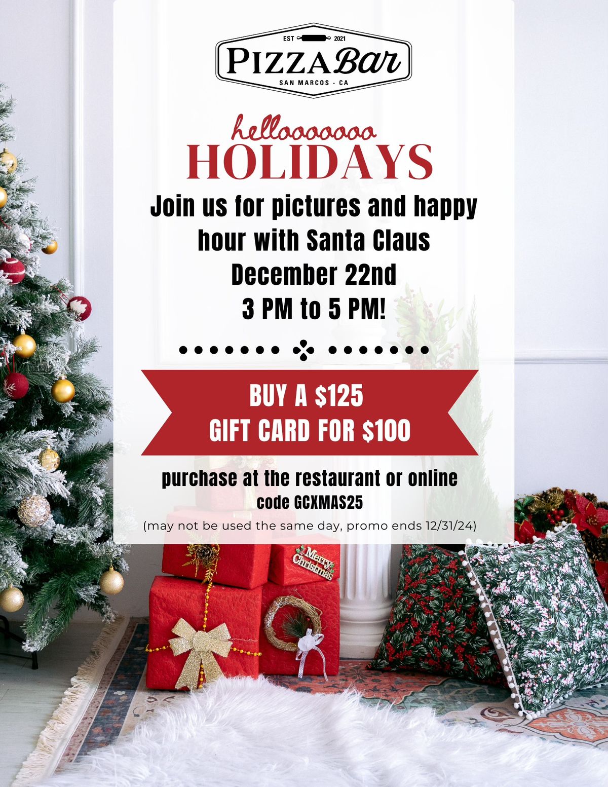 Pictures & Happy Hour with Santa Claus!