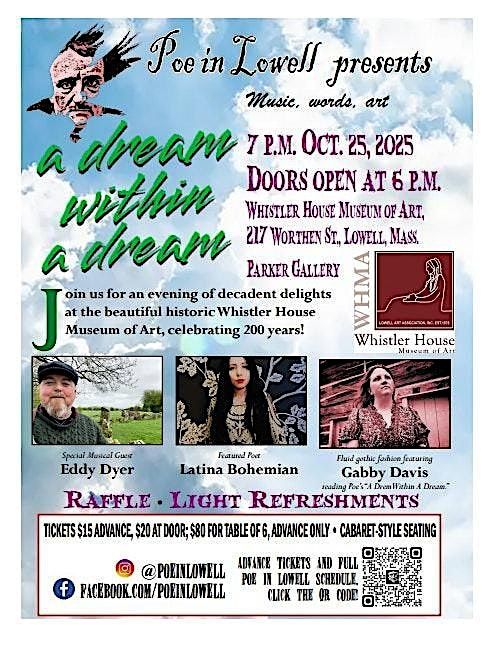 Poe in Lowell 'Dream Within a Dream' Words, art, music