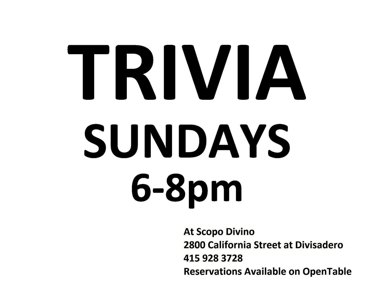 Trivia Night at Scopo Divino