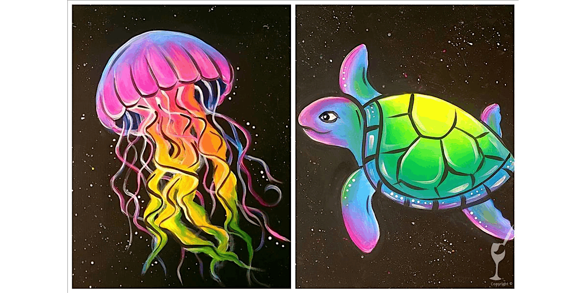 Glowing Marine Animal Painting - Paint and Sip in Austin | Classpop!\u2122