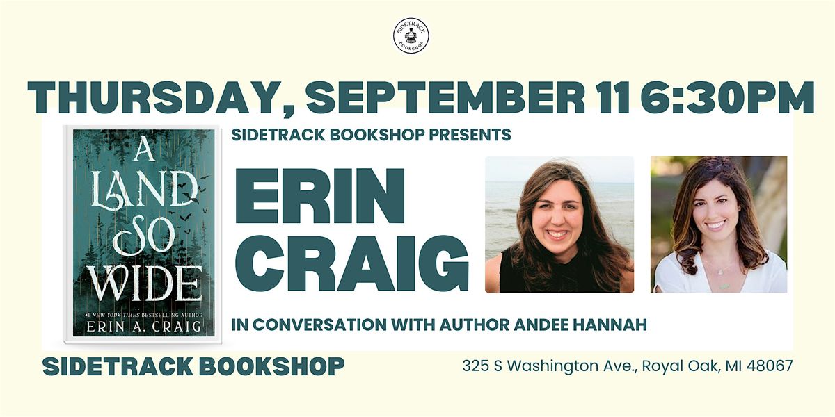 Sidetrack Bookshop presents Erin A. Craig in conversation with Andee Hannah
