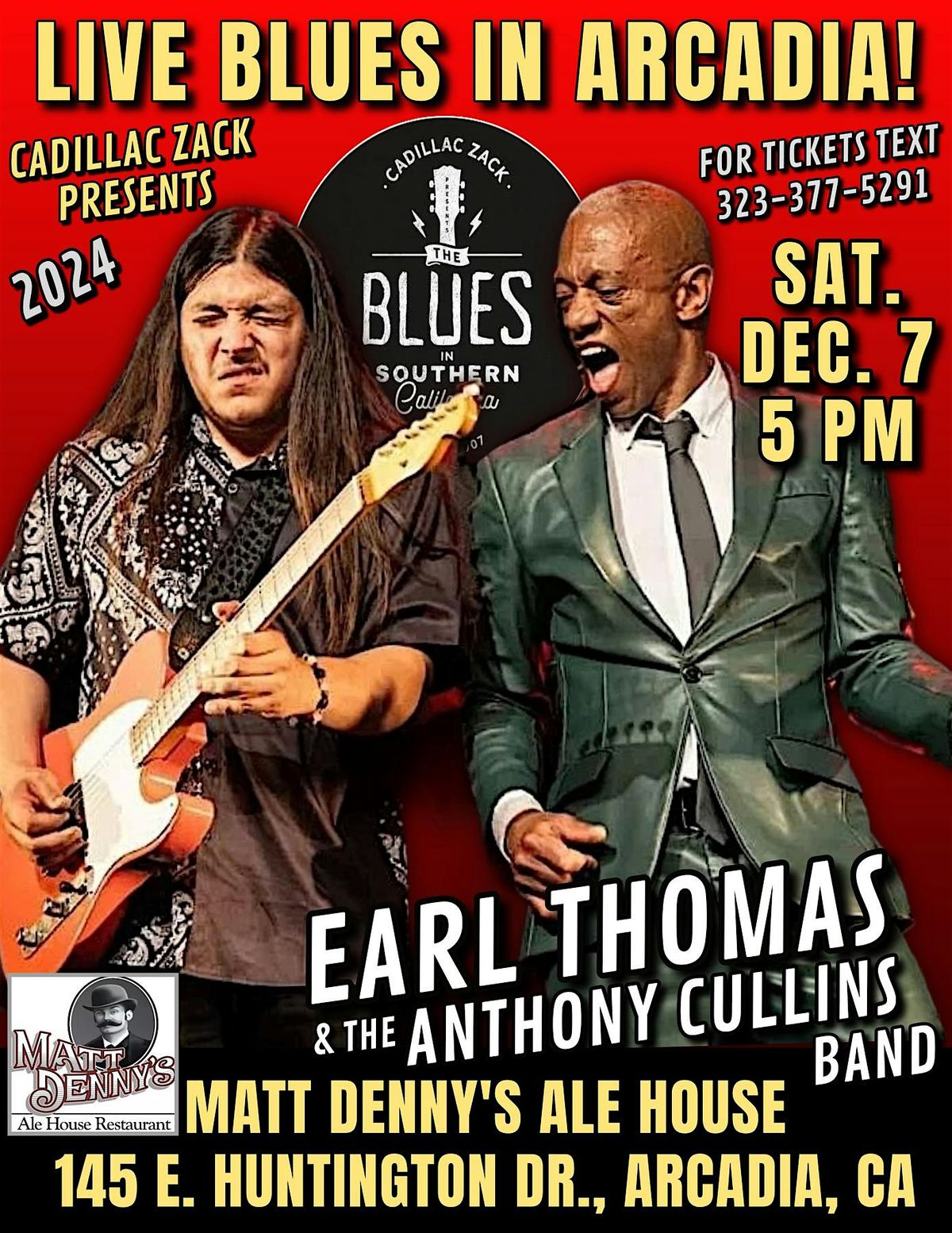 EARL THOMAS BAND w\/ ANTHONY CULLINS -  Blues & Soul Greats - in Arcadia!