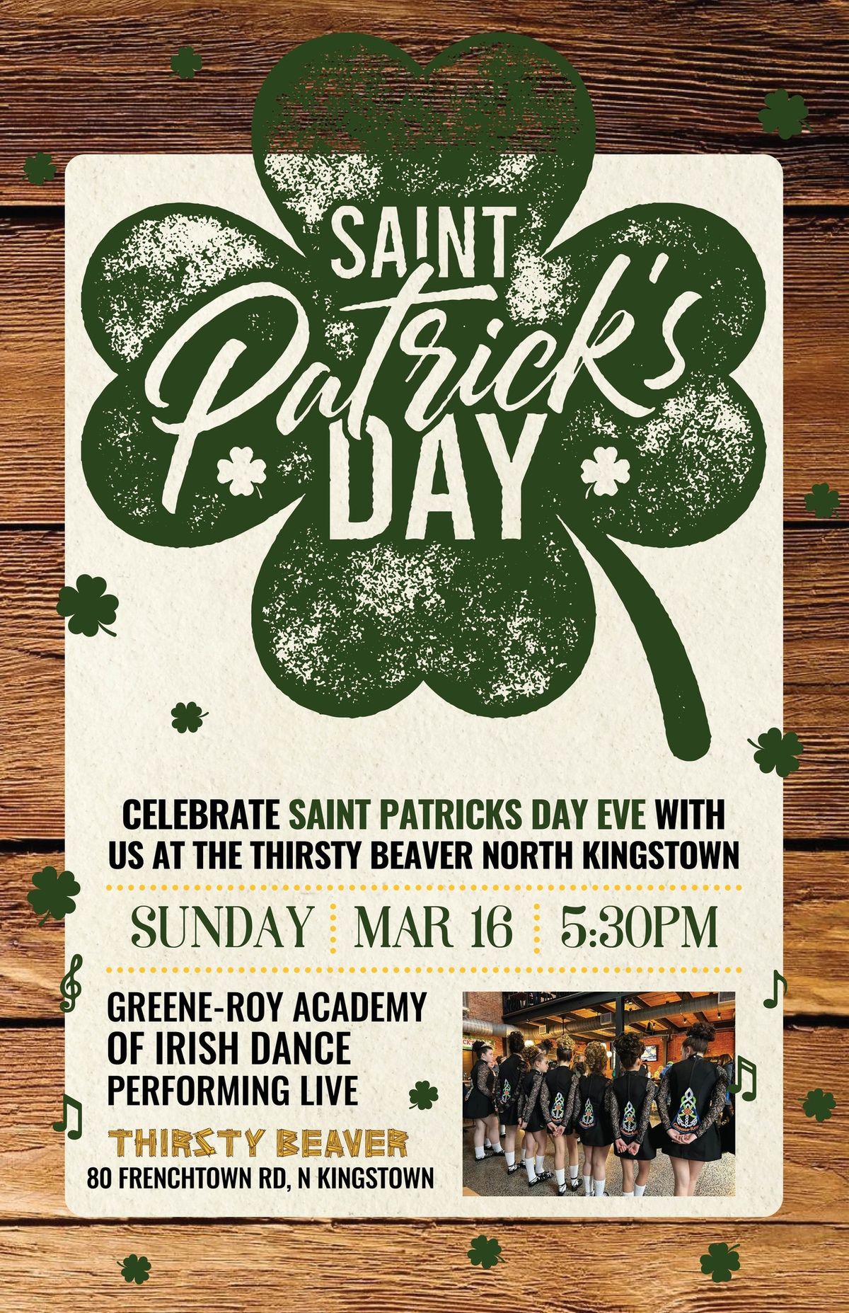 Saint Patrick\u2019s Eve with Irish Step Performers \ud83c\udf7b\ud83c\udf40