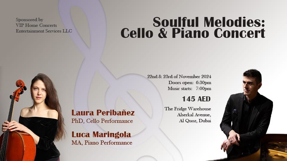 Soulful Melodies: Cello & Piano Concert at The Fridge Warehouse in Dubai