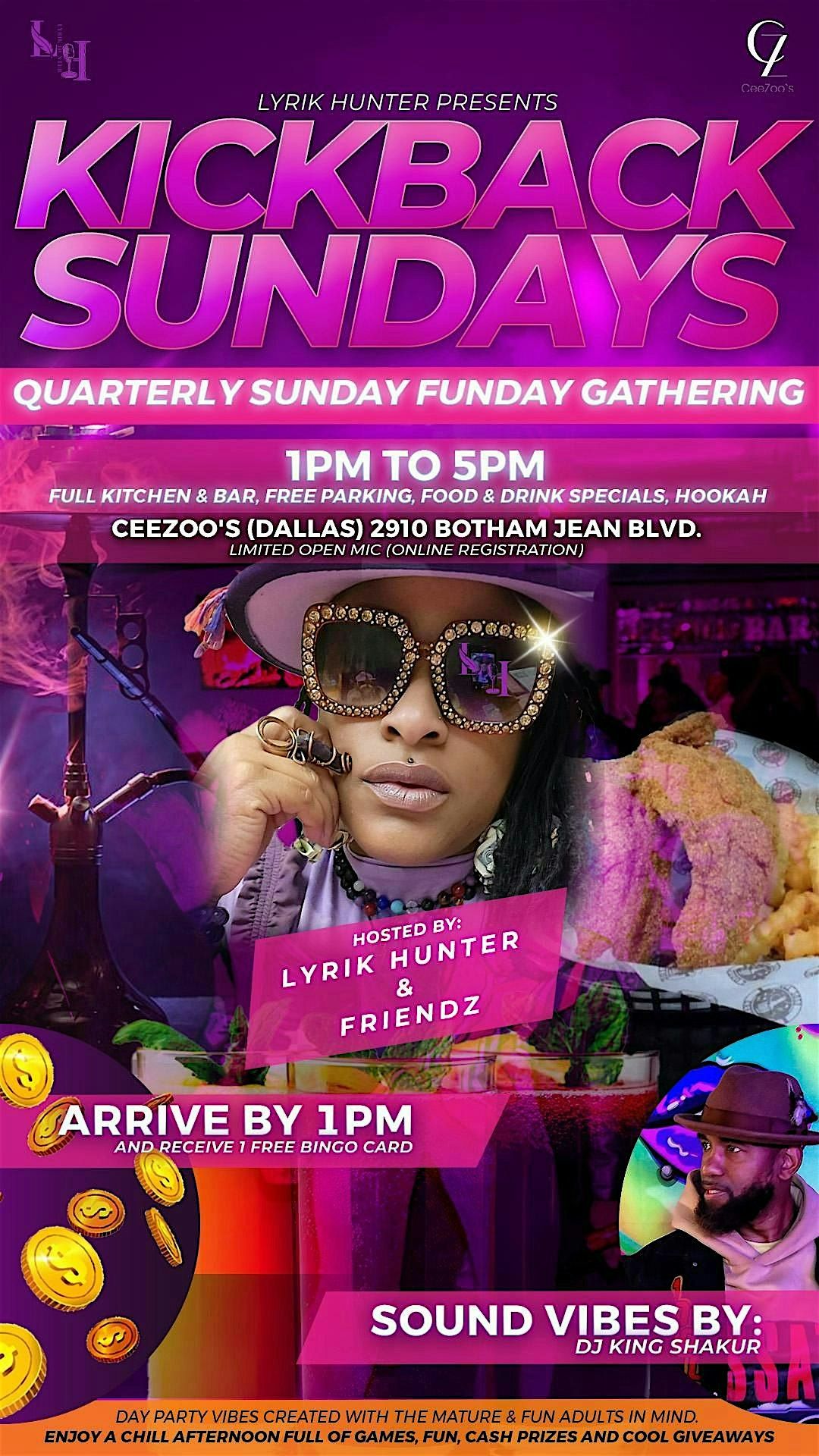 KICKBACK SUNDAYS @ CEEZOO'S  (HOSTED BY LYRIK HUNTER & FRIENDZ)