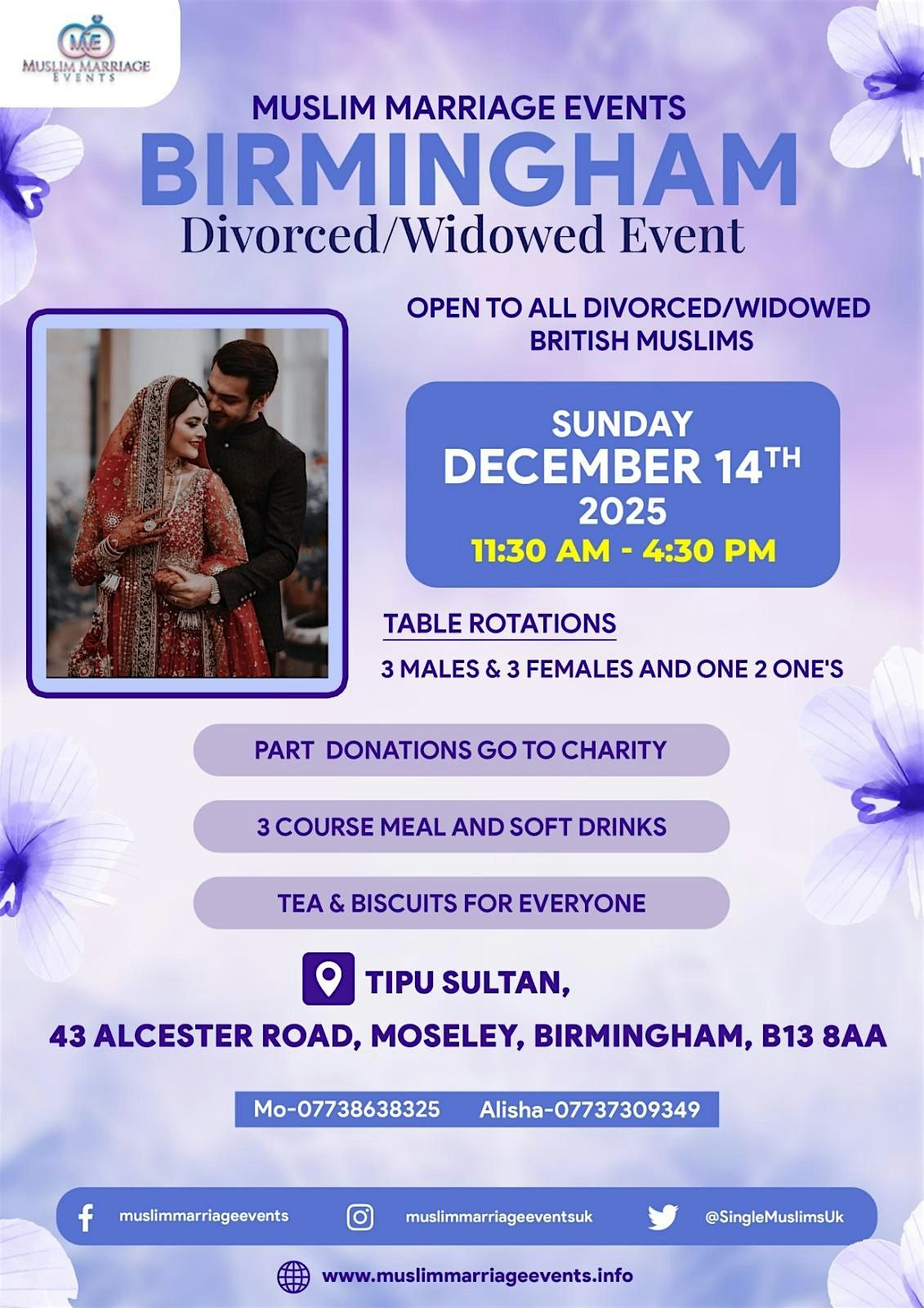 Muslim Marriage Events Birmingham - Divorcee\/Widow Event