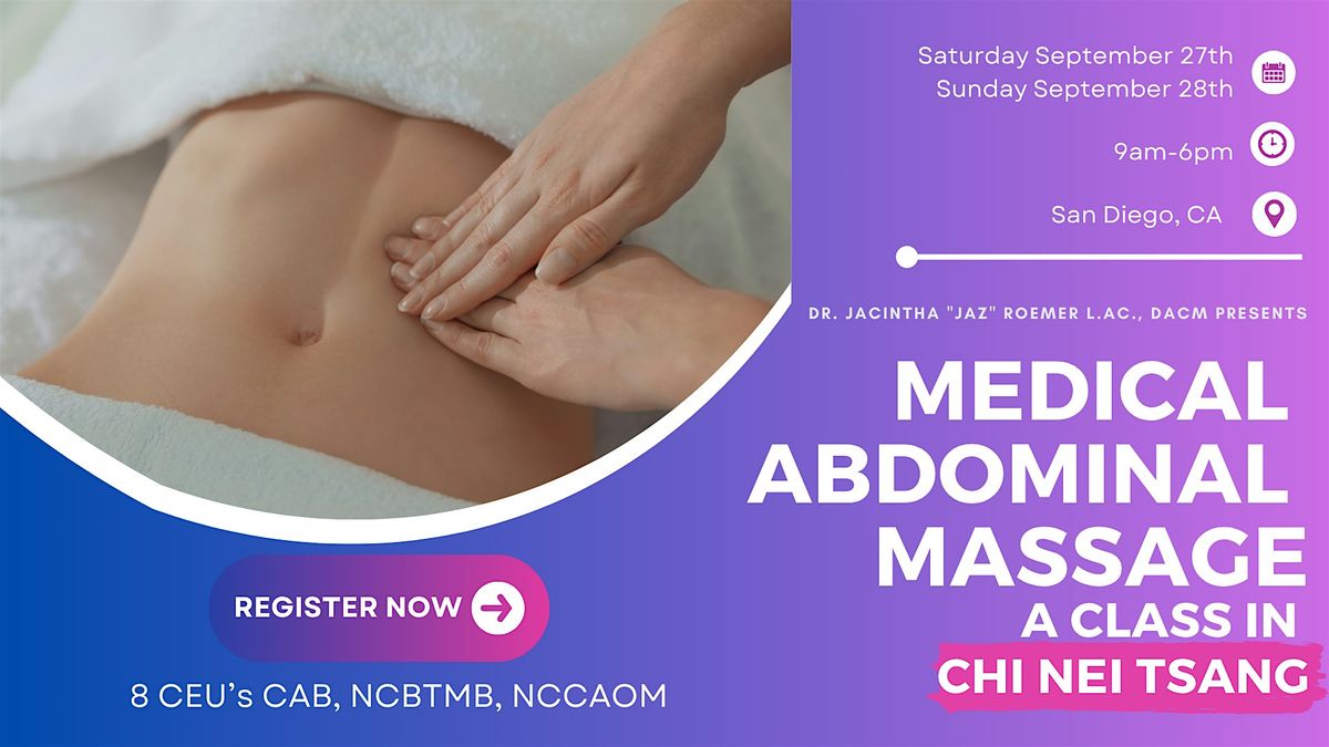 Chi Nei Tsang Abdominal Massage Workshop \u2013 San Diego  (Sept 27\u201328, 2025)