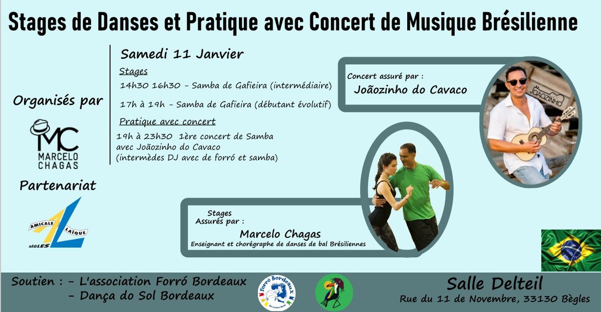 Stages de danses et pratique avec concert de Samba (Culture Br\u00e9silienne)