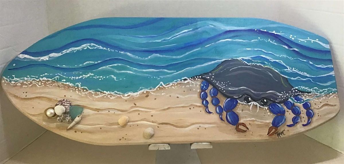 2 Foot Wooden Surfboard Wall Hanging  - Paint Class