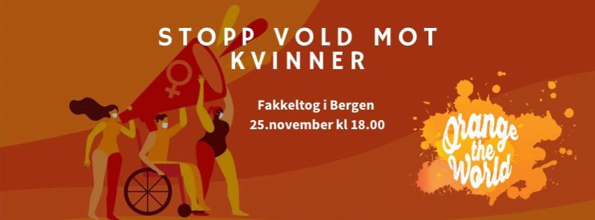 Fakkeltog i Bergen 25. nov Markering av FNs internasjonale dag for avskaffelse av vold mot kvinner