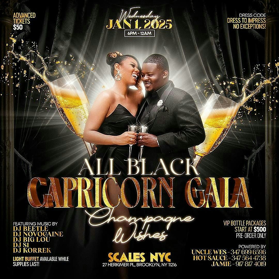 All Black Capricorn Gala - Champagne Wishes