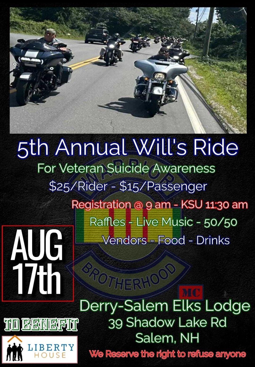 5th Annual Will's Ride for Veteran's Suicide Awareness